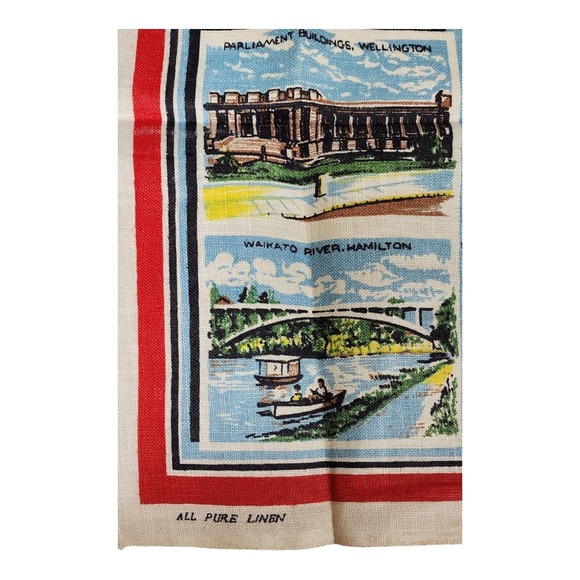 Pure Linen Fast Colours Kitchen Tea Towel New Zealand North Island Map 31x20 - Picture 4 of 16